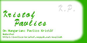 kristof pavlics business card