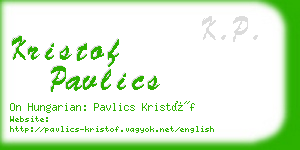 kristof pavlics business card